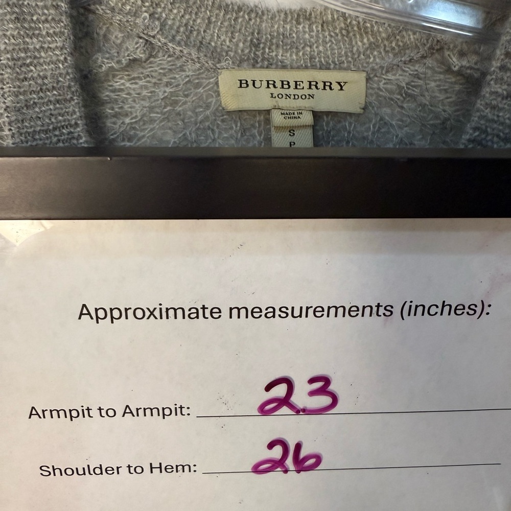 Burberry London Mohair Wool Blend Gray Sweater Size Small - Picture 8 of 8